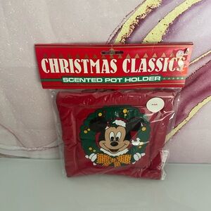 VINTAGE 90s DISNEY MICKEY MOUSE CHRISTMAS POT HOLDER “PINE SCENTED” NEW